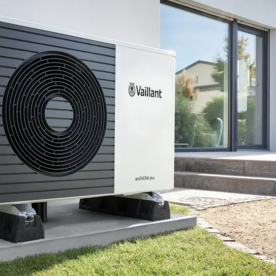 Modern heat pump installation